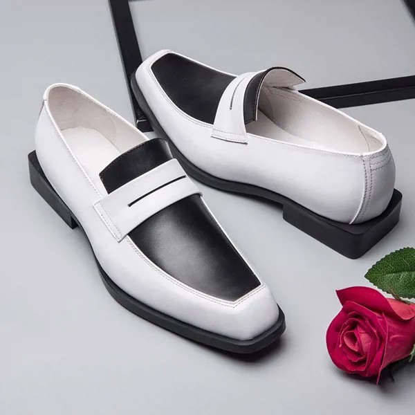 Туфли мужские деловые из натуральной кожи, брендовые дышащие лоферы, британская роскошная классическая обувь с квадратным носком, разные цвета