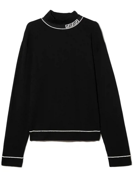 Fendi Kids джемпер с нашивкой-логотипом FF и высоким воротником