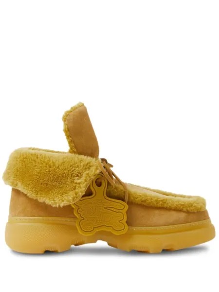 Burberry ботинки Creeper с подкладкой из овчины, нейтральный цвет