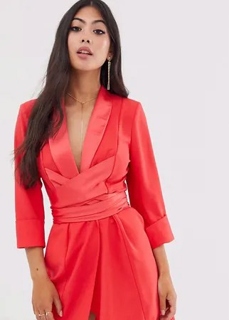 Платье мини с поясом ASOS DESIGN Petite-Красный