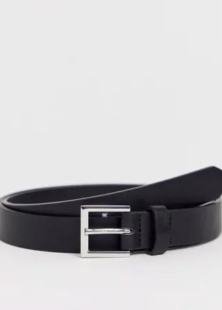 Черный узкий ремень из искусственной кожи ASOS DESIGN
