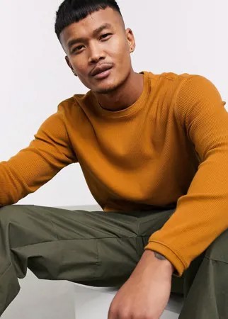 Джемпер горчичного цвета с круглым вырезом Bershka-Желтый