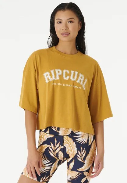 Футболка с принтом SEACELL CROP HERITAGE Rip Curl, цвет gold