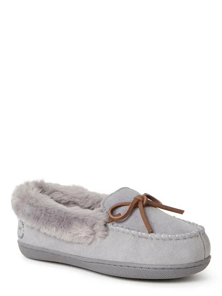 Женские мокасины Dearfoams Bethany из натуральной замши, цвет Medium Grey