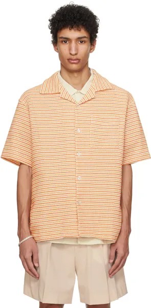 Оранжевая твидовая рубашка La Chemise Drole De Monsieur