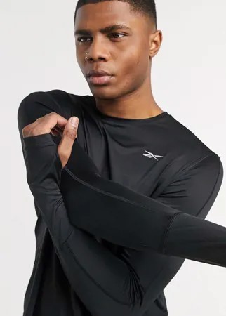 Черный лонгслив Reebok Running-Черный цвет