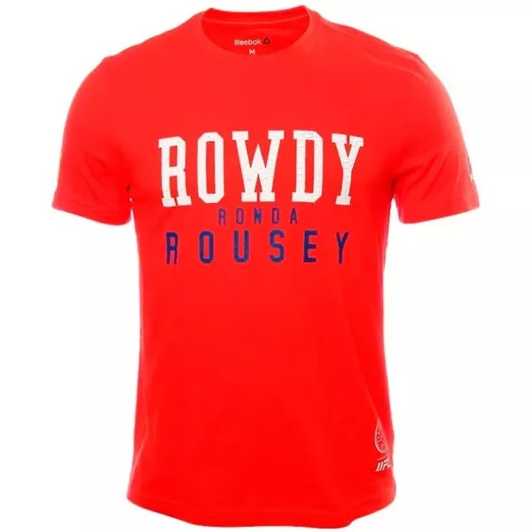 Мужская красная футболка REEBOK UFC Rowdy Ronda Rousey MMA НОВАЯ