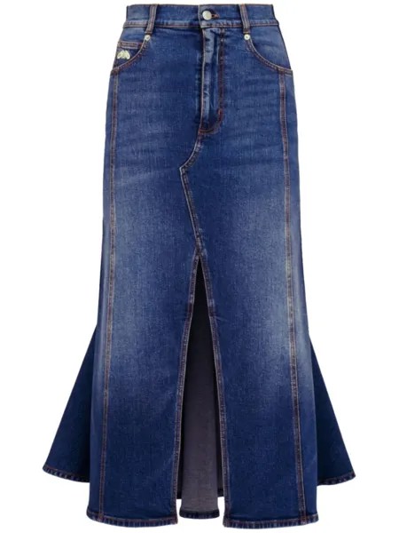 Alexander McQueen джинсовая юбка Kickback, синий