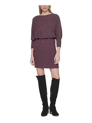 JESSICA HOWARD Женское фиолетовое вязаное короткое платье с эластичными рукавами «летучая мышь» 14