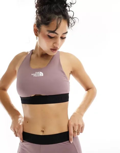 Фиолетовый спортивный бюстгальтер средней поддержки The North Face Training Mountain Athletic