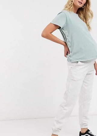 Серые джоггеры с манжетами New Look Maternity-Серый