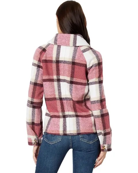 Куртка Avec Les Filles Plaid Zip Front Jacket, цвет Cranberry/Cream Plaid