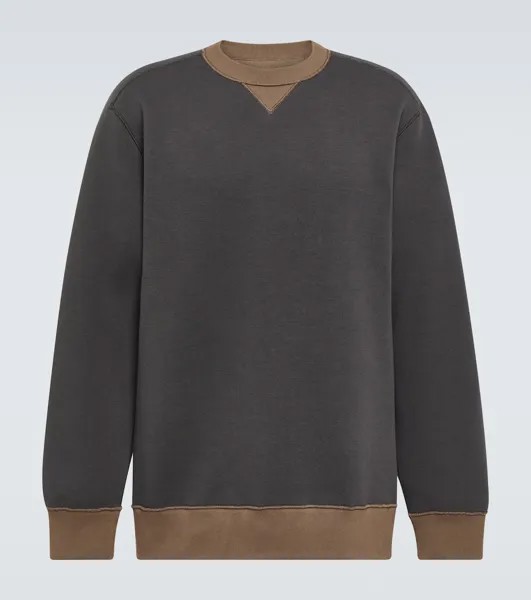 Толстовка из смесового хлопка с губкой Sacai, серый