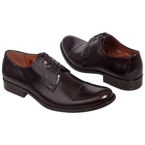 Кожаные мужские ботинки на шнурках Conhpol C-3963-S2/63 brown