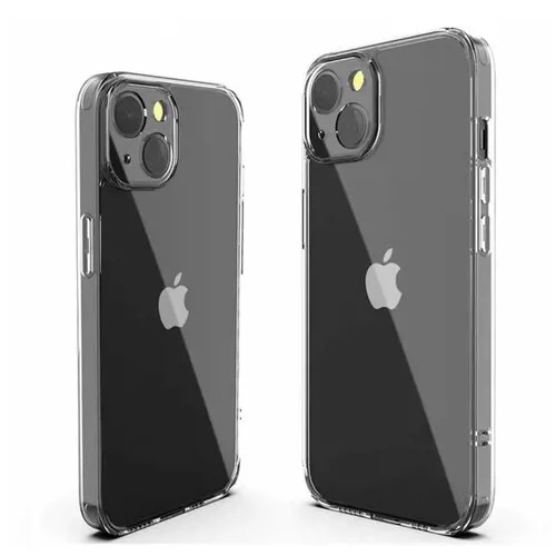 Защитный чехол для Apple iPhone 14 с защитой камеры силиконовый прозрачный