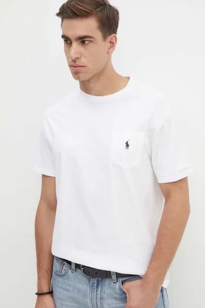 Хлопковая футболка Polo Ralph Lauren, белый