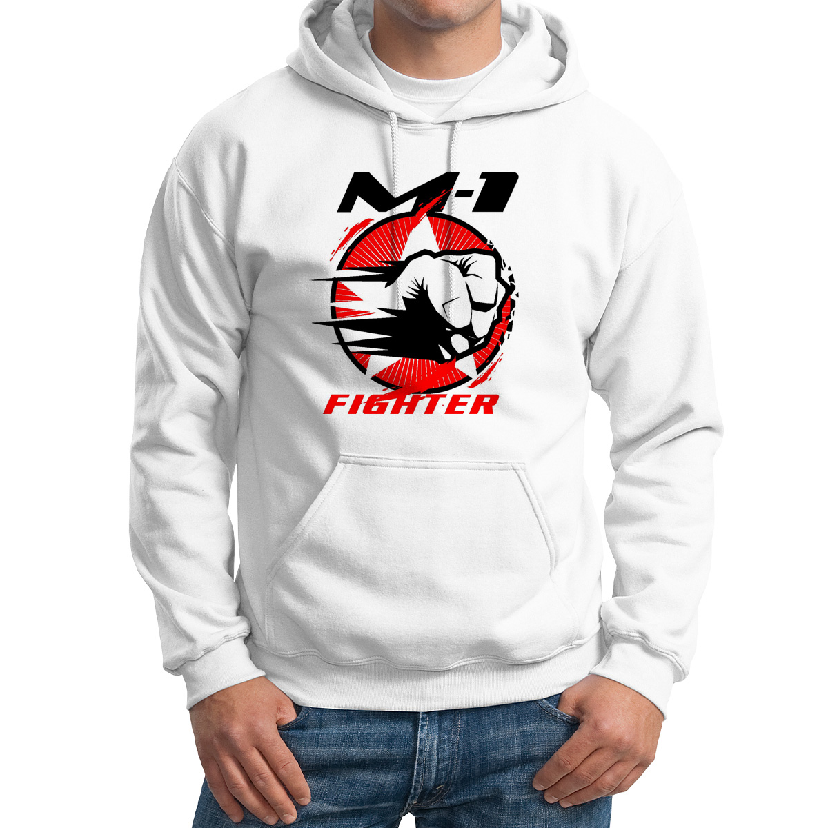 Худи унисекс CoolPodarok М1 fighter белое 52 RU