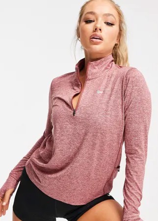 Рыжий лонгслив Nike Running Element-Коричневый цвет