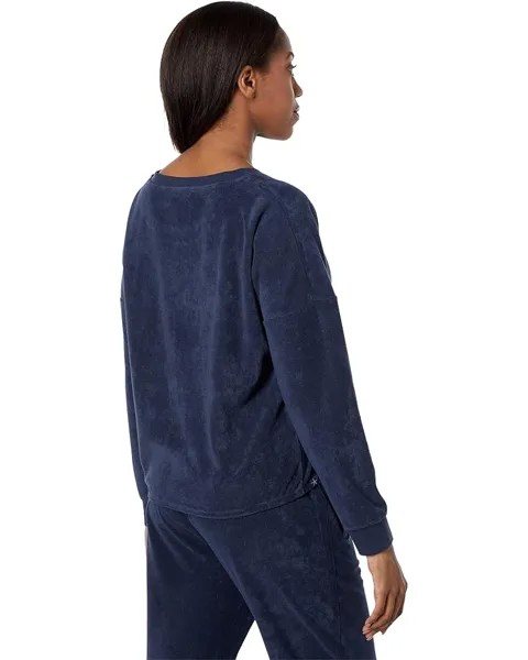 Пуловер Barefoot Dreams CozyTerry Dolman Pullover, индиго