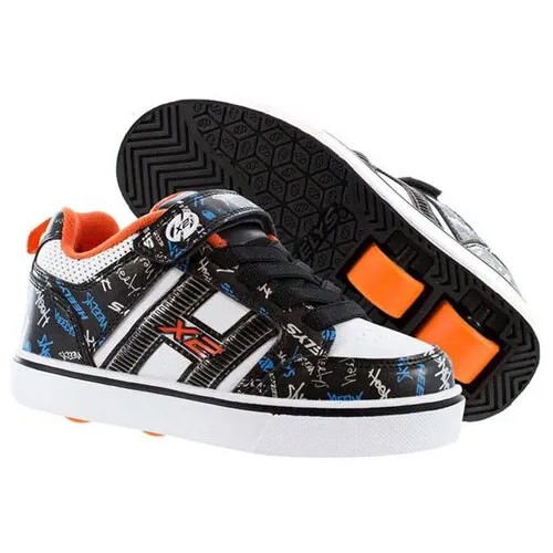 Роликовые кроссовки Heelys размер 32(1), белый/черный/оранжевый