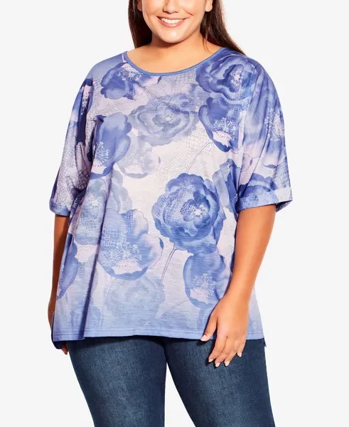 Плюс размер leid back top Avenue, мульти