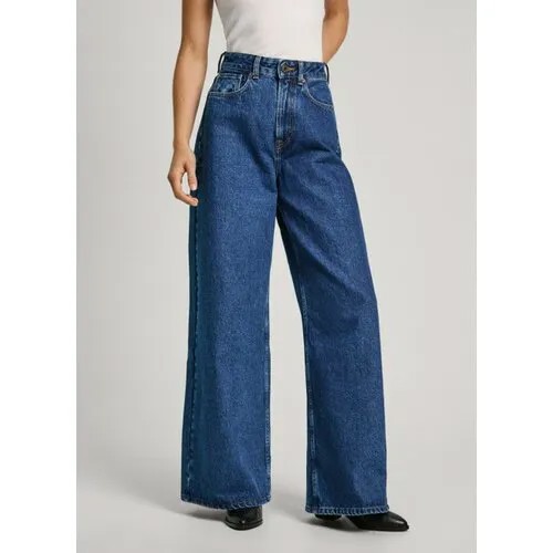 Джинсы широкие Pepe Jeans, размер 29, синий