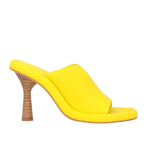 Босоножки Paloma Barceló Leather Round Toeline Spool Heel, желтый
