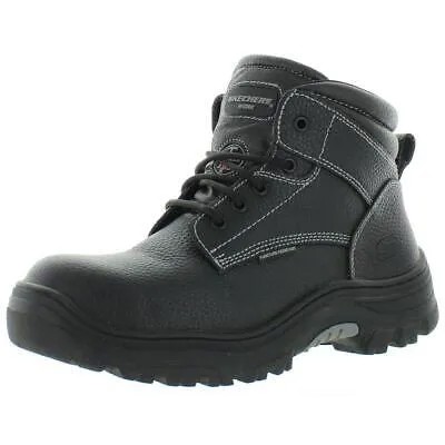 Мужские ботинки Skechers Burgin-Tarlac, черные со стальным носком, обувь 13, средний (D) BHFO 9970