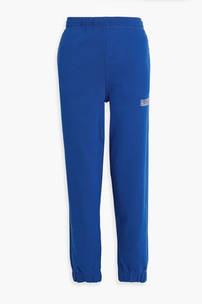 Спортивные брюки из махрового хлопка с вышивкой GANNI, синий