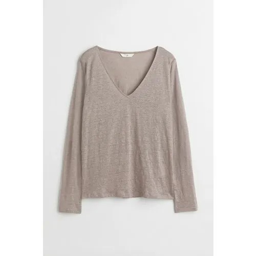 Лонгслив H&M, размер XS, , бежевый