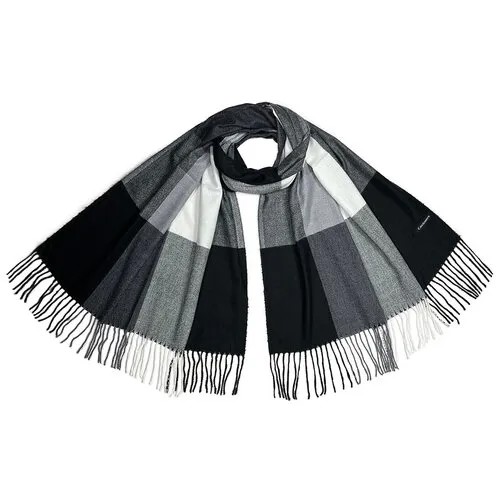 Платок Cashmere,105х100 см, серый, черный, белый