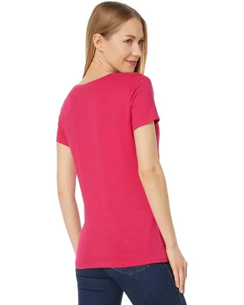 Футболка U.S. POLO ASSN. Crest Print Scoop Neck Graphic Tee, цвет Electric Fuchsia