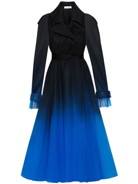 Oscar de la Renta длинное пальто из тюля, фиолетовый
