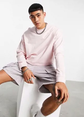 Свободный легкий свитшот розового цвета ASOS DESIGN-Розовый цвет