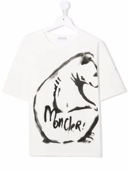 Moncler Enfant футболка с принтом граффити