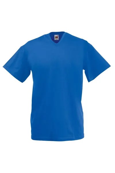 Легкая футболка с V-образным вырезом и короткими рукавами Fruit of the Loom, синий