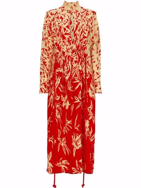 Proenza Schouler Scattered Floral V-Neck Dress