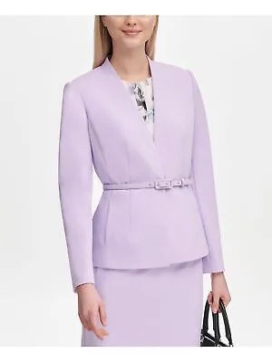 CALVIN KLEIN Женский фиолетовый пиджак на одной пуговице с поясом Petites 8P