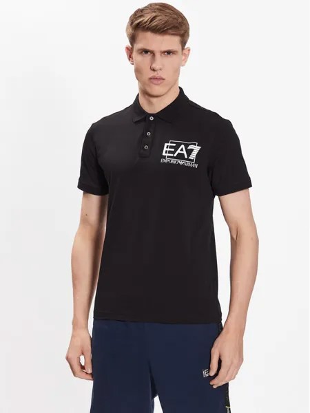 Рубашка поло стандартного кроя Ea7 Emporio Armani, черный