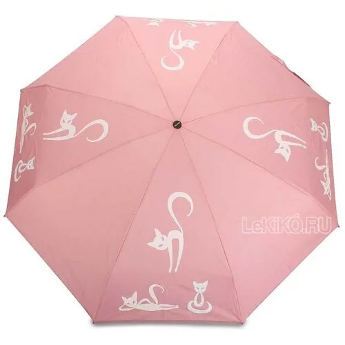 Женский зонт механический с проявляющимся рисунком 611 Light Pink
