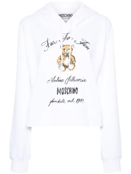 Moschino толстовка с капюшоном с мотивом «Медвежонок Тедди», белый