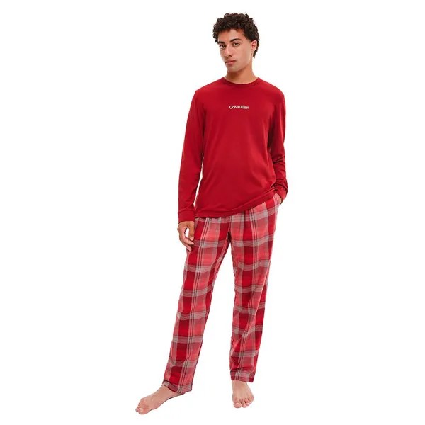 Пижамные брюки Calvin Klein Long Sleeve Set, красный