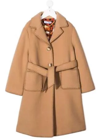Dolce & Gabbana Kids однобортное пальто с поясом