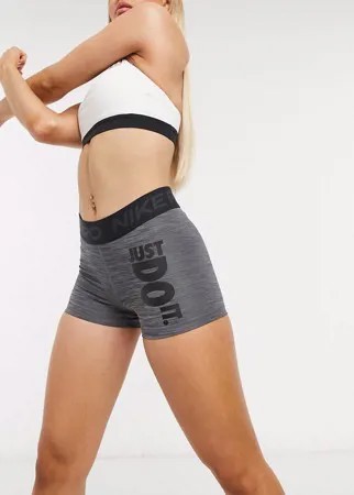 Серые шорты длиной Nike Pro Training-Серый