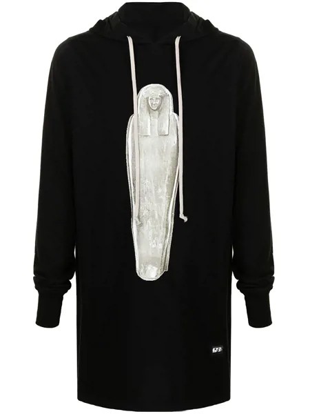Rick Owens DRKSHDW худи с кулиской и графичным принтом
