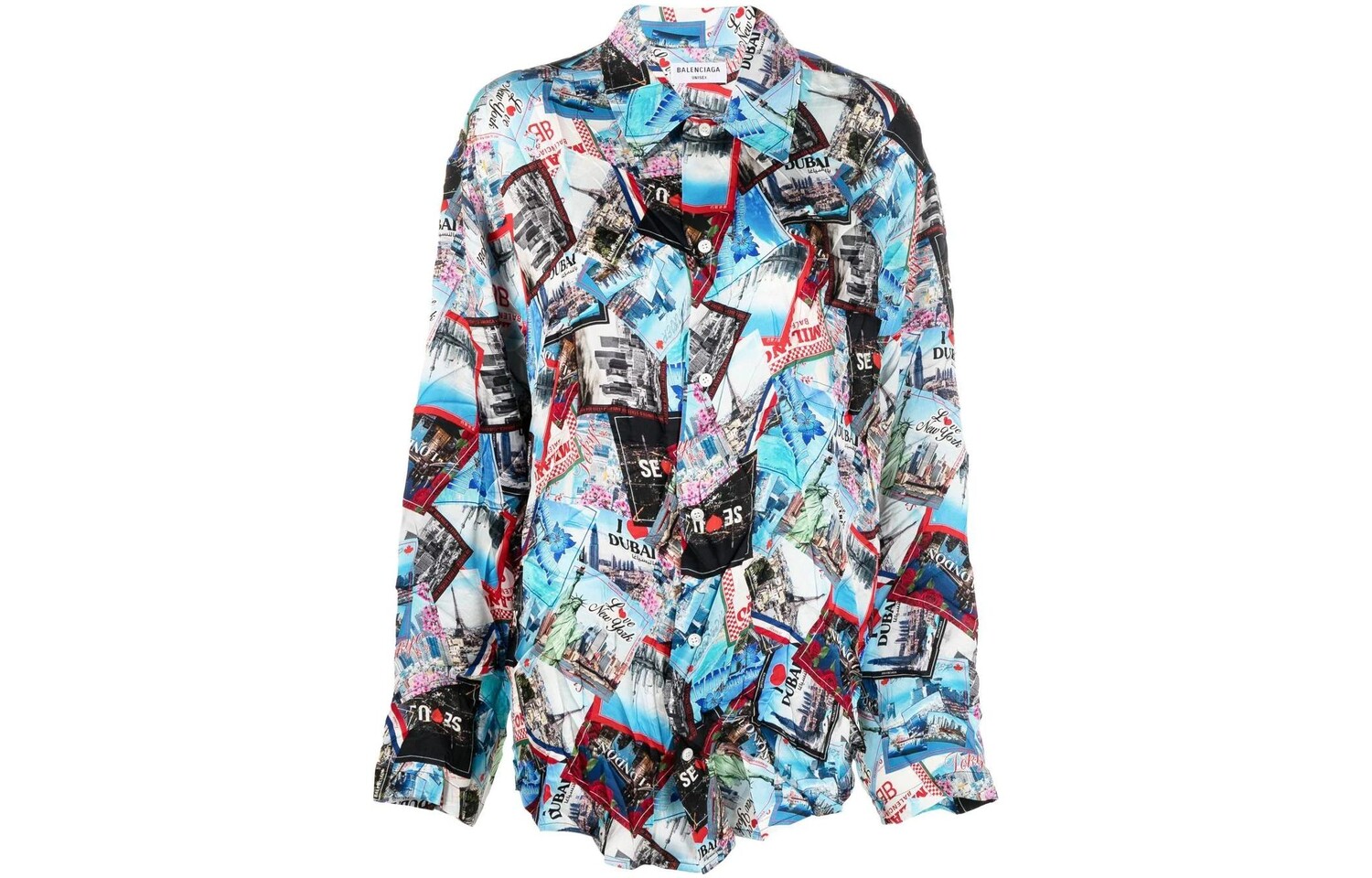 Рубашка женская синяя Balenciaga