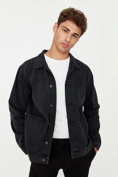 Куртка джинсовая мужская Trendyol, антрацитовый