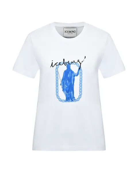 Футболка белая, принт римская статуя Iceberg
