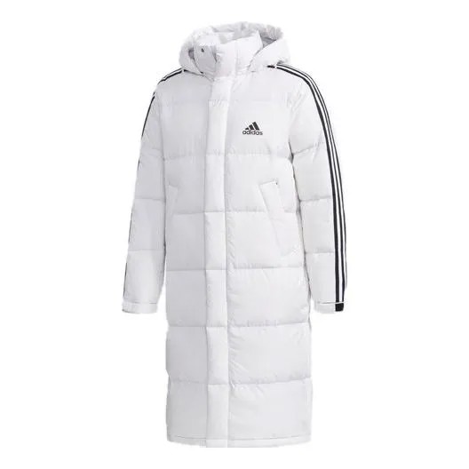 Пуховик adidas 3st Long Parka Stay Warm Solid Color mid-length hooded down Jacket White, белый