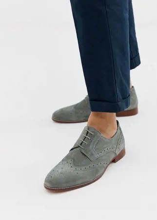 Серые замшевые броги KG by Kurt Geiger-Серый